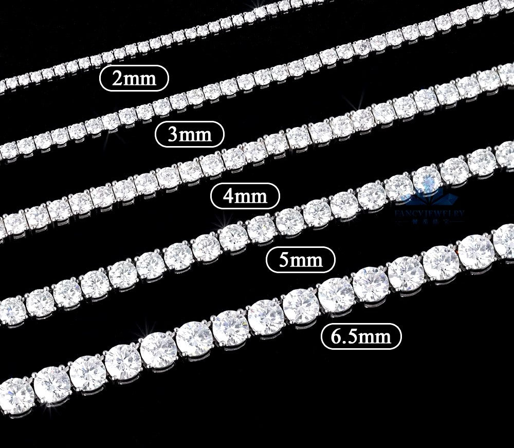 925 Sterling Silver Moissanite Tennis Chain Necklace